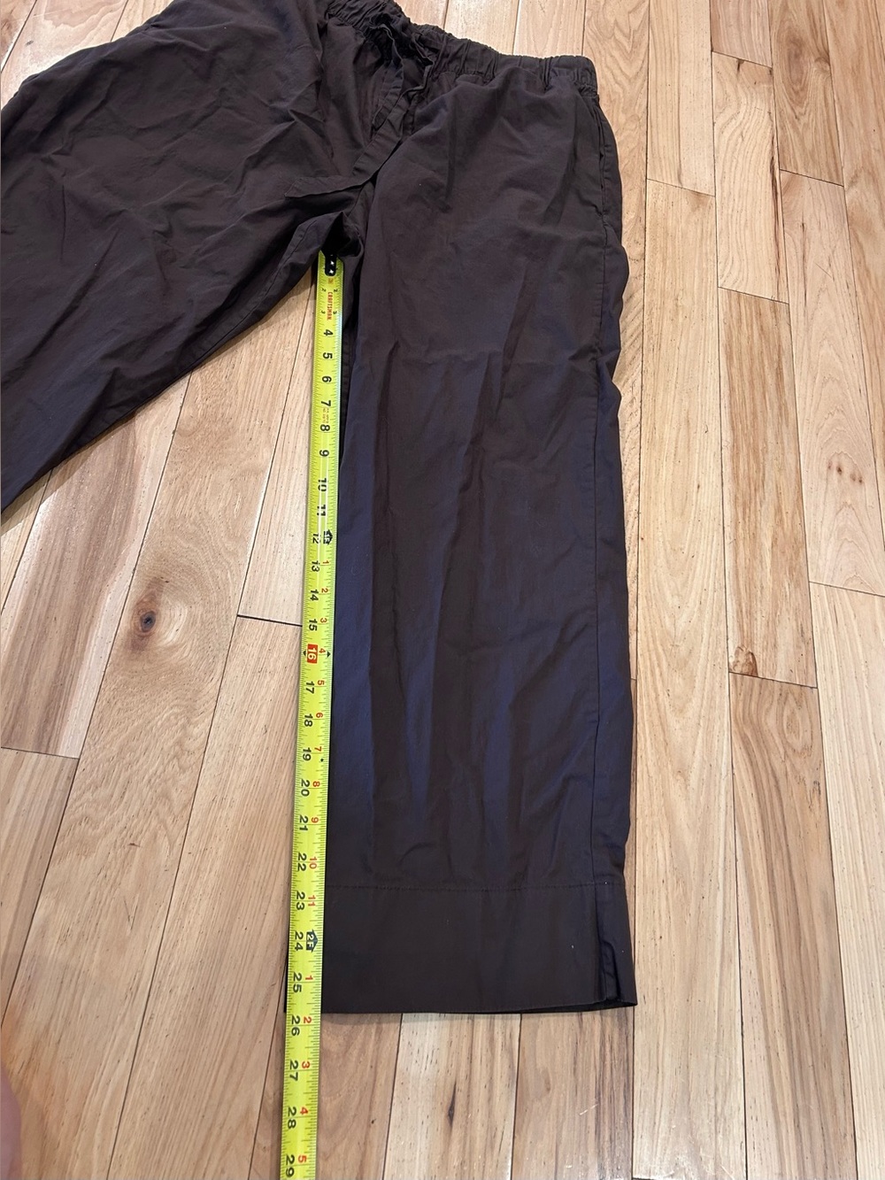 Tekla Poplin Pyjama Coffee Dark Brown Straight Leg Lightweight Pants - Size XL - Picture 6 of 9